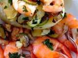 Ricetta Barchette di patate con zucchini e gamberetti