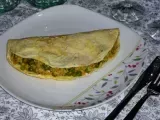 Ricetta Spianata di uovo con riso e piselli