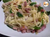 Ricetta Linguine con pancetta, ricotta e spinaci