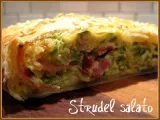 Strudel salato con zucchine, speck e asiago