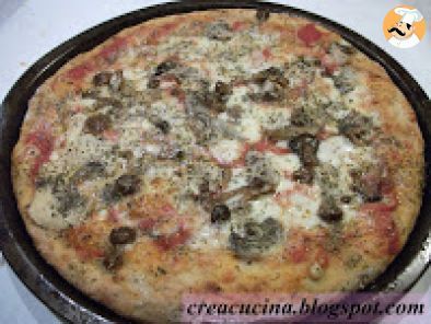 Ricetta Pizza funghi e rucola (con farina di kamut)