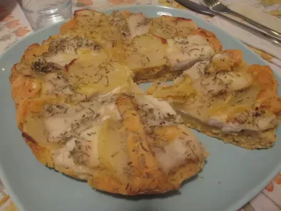 Ricetta Pizza di farina di ceci con sogliola e patate al rosmarino