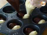 Tappa 5 - Muffin bicolore con cuore fondente al cioccolato