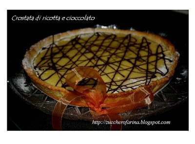 Crostata di ricotta, cioccolato e crema di pistacchio