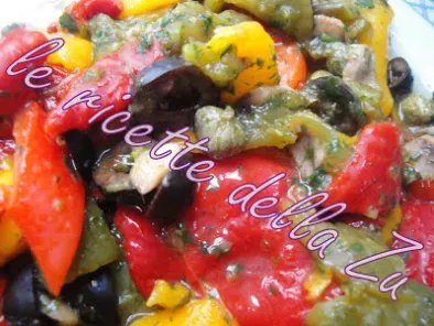 Antipasto di Peperoni con Capperi, Acciughe, Olive nere e Prezzemolo - foto 3