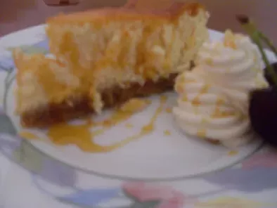 Cheesecake profumata al limone..con fili di caramello!!^_^
