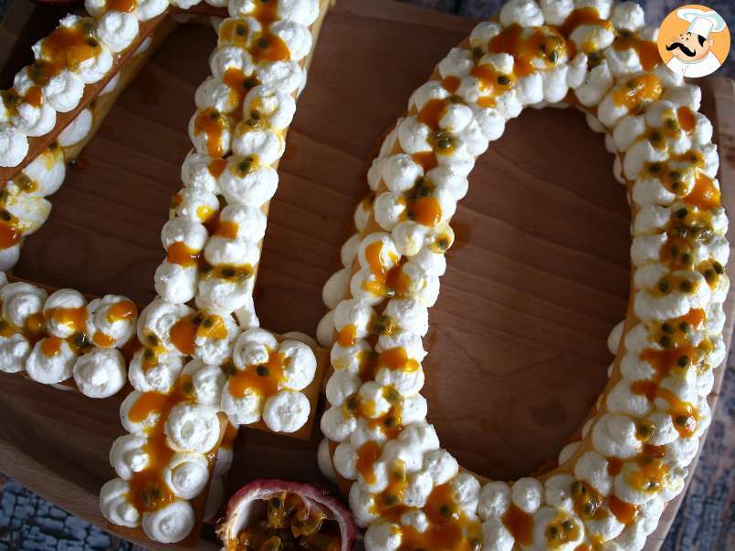 Cream tart, la torta a forma di numero con mango e frutto della passione - foto 2