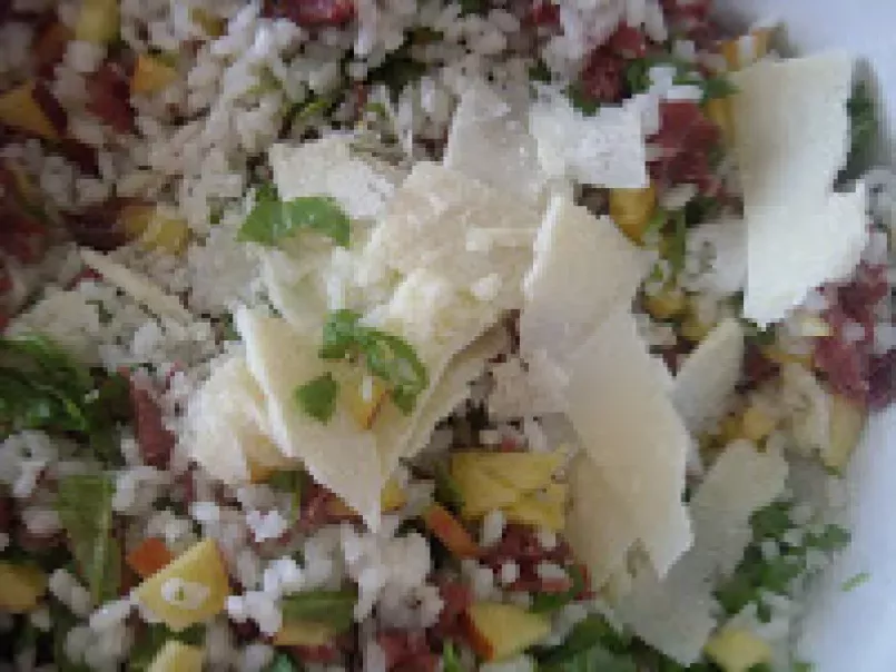 INSALATA DI RISO CON CARPACCIO DI MANZO E PESCHE - Rice's salad with carpaccio and peaches - foto 6