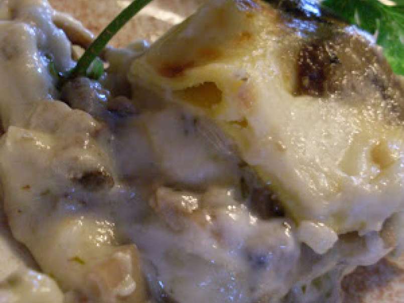 Lasagna golosissima ai Funghi con Taleggio e Patate.
