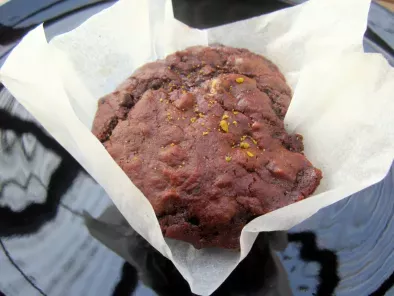 Muffins al doppio cioccolato con granella di pistacchio