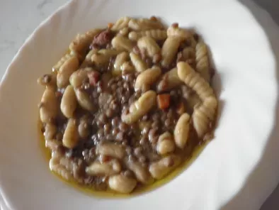 Minestra di lenticchie con Malloreddus e pancetta - foto 3