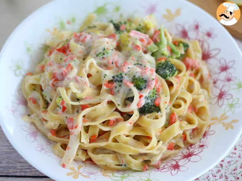 One pot pasta - Tagliatelle Broccoli e salmone - foto 2