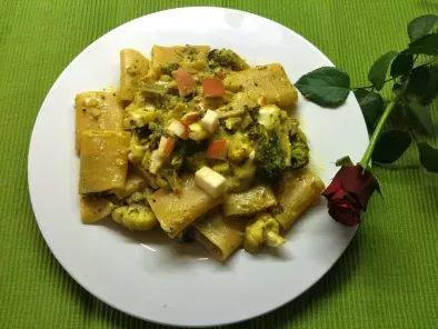 Paccheri risottati con broccoli, cavolfiori, salsa al curry e scamorza affumicata - foto 2