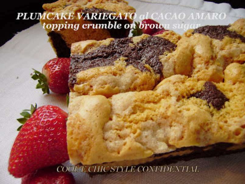 Plumcake variegato al Cacao Amaro ( topping crumble di brown sugar ) - foto 2