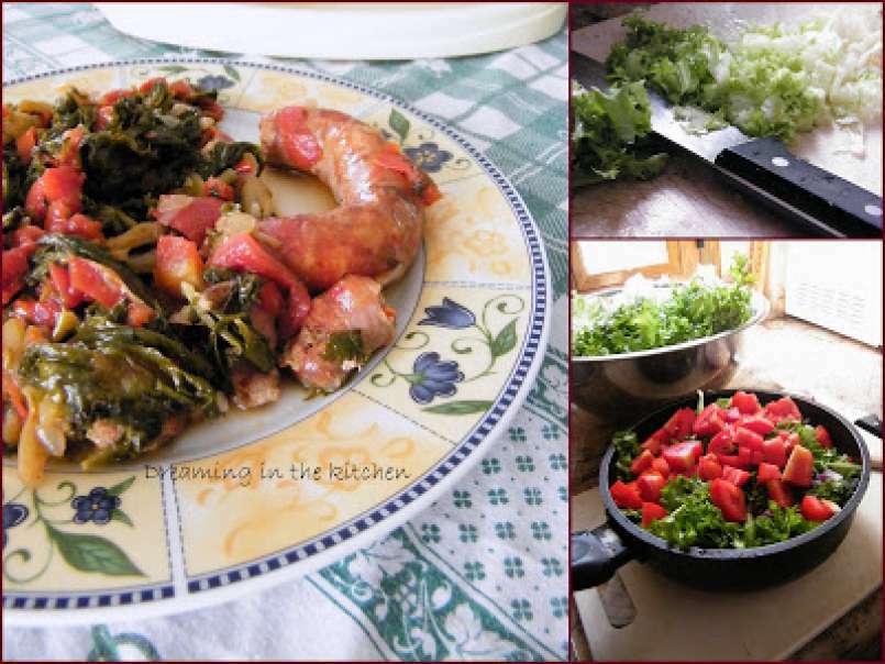 Salsiccia con scarola e pomodori - foto 2