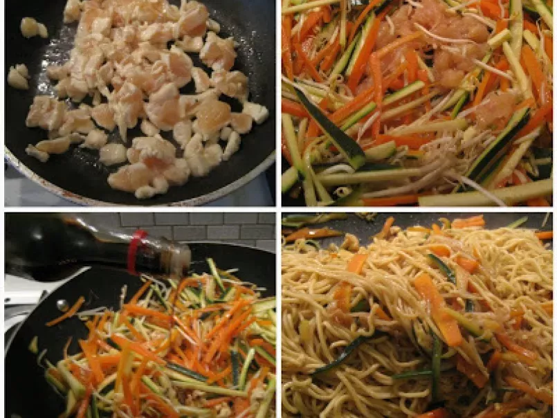 Spaghetti cinesi con pollo e verdure - foto 2