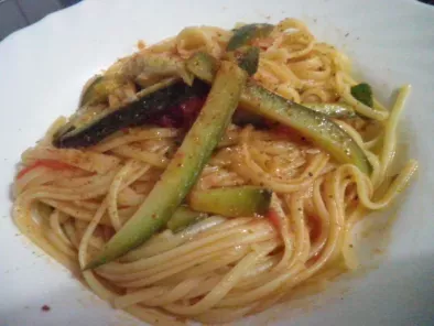 Spaghetti con zucchine Bottarga di Tonno e zenzero - foto 6