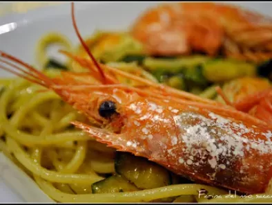 Spaghetti gamberi e zucchine - foto 2