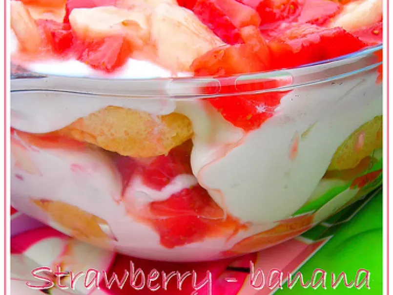 STRAWBERRY-BANANA TIRAMISU' (con yogurt e ricotta - senza uova) - foto 2