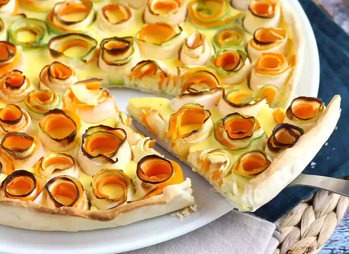 2. Quiche di rose: l’eleganza delle verdure, senza stress ai fornelli
