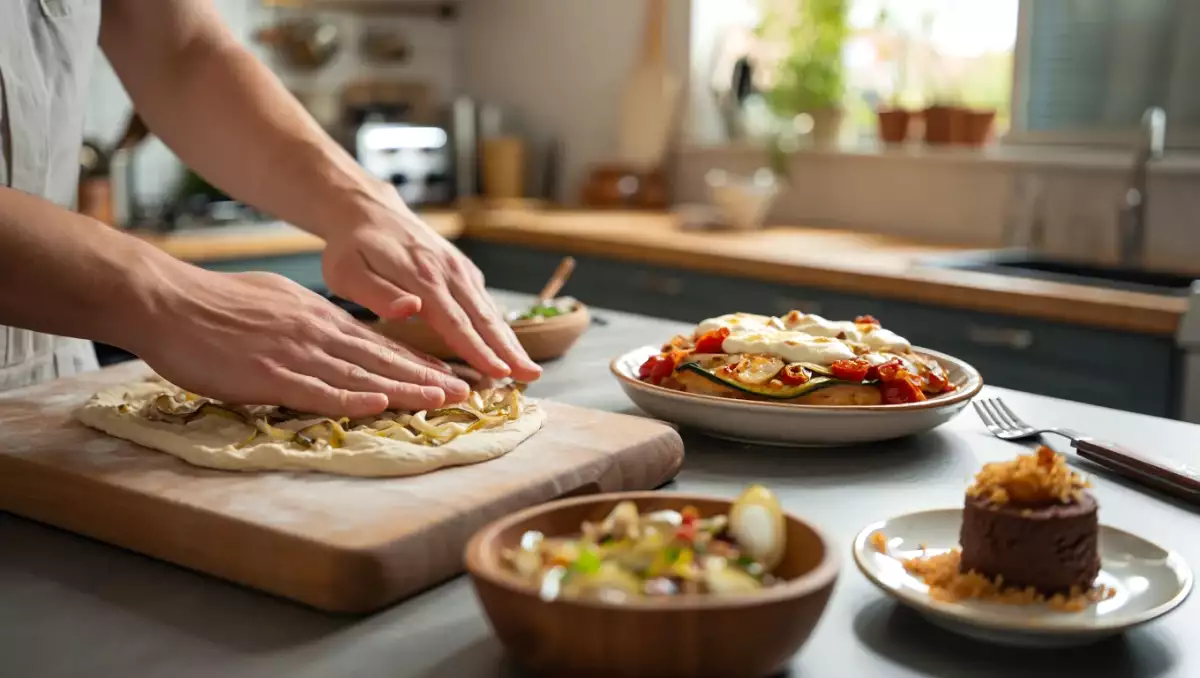 Menu vegetariano, 11 luglio: focaccia con cipolla, parmigiana di zucchine e dolce al cioccolato