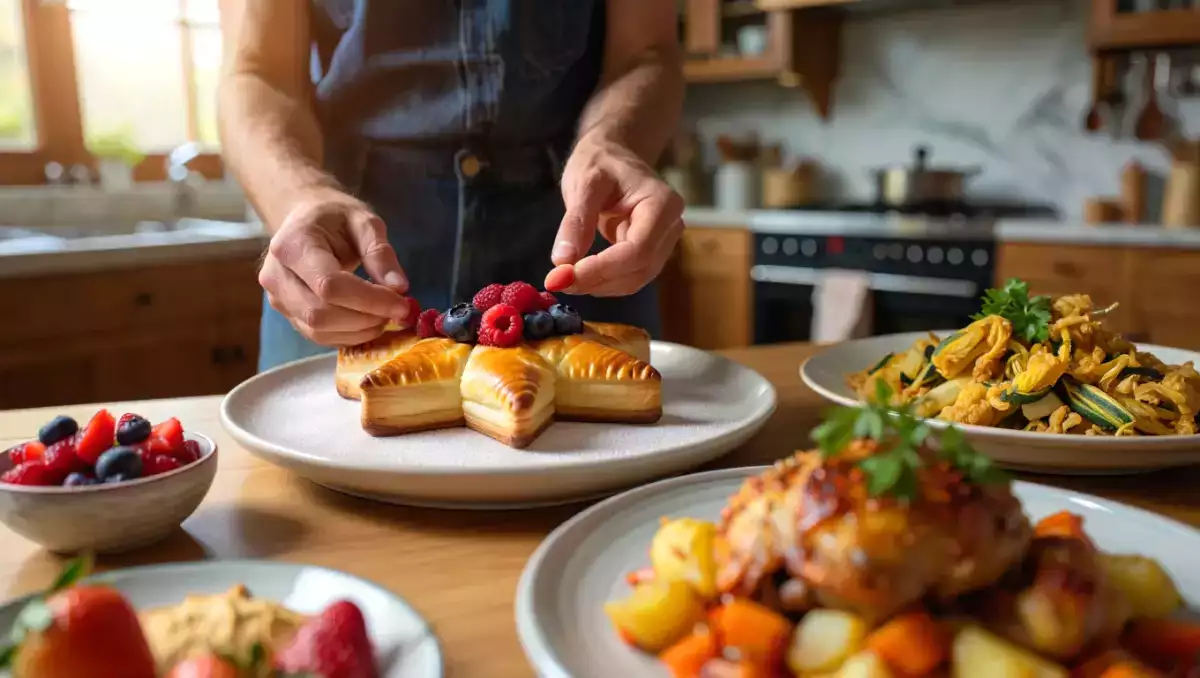 Menu del giorno, 17 luglio: fiori di zucca fritti, pollo al forno e stella di sfoglia