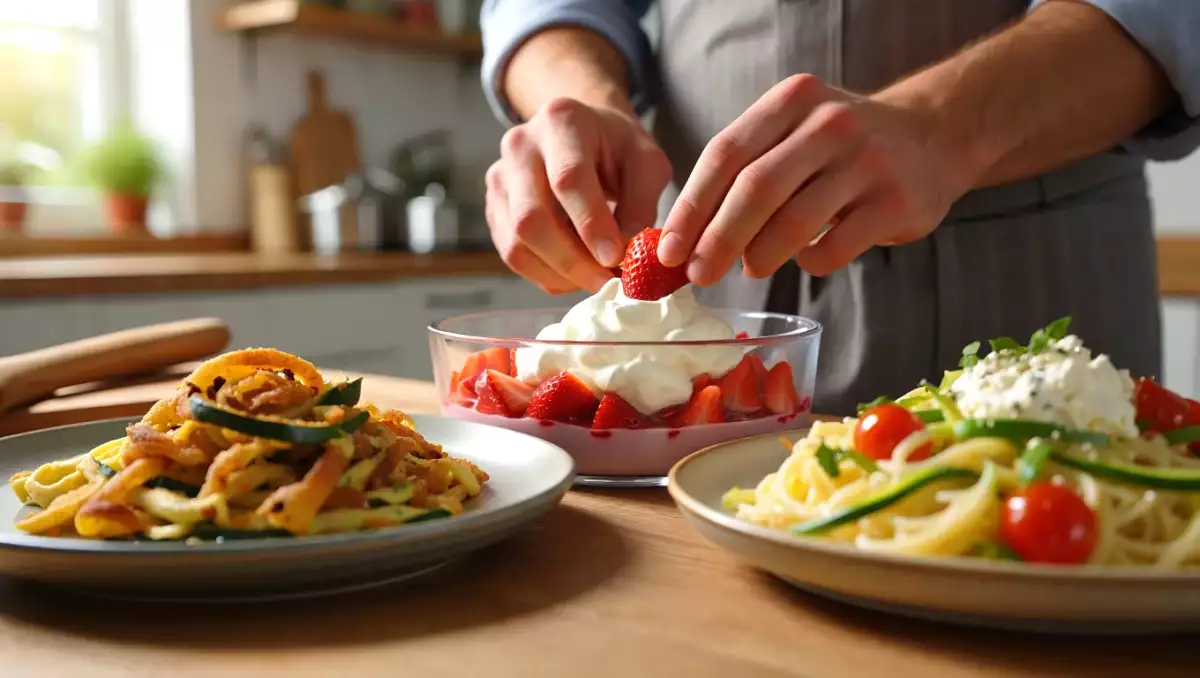 Menu vegetariano, 17 luglio: bastoncini di zucchine, pasta cremosa e pavê di fragole per un'estate fresca