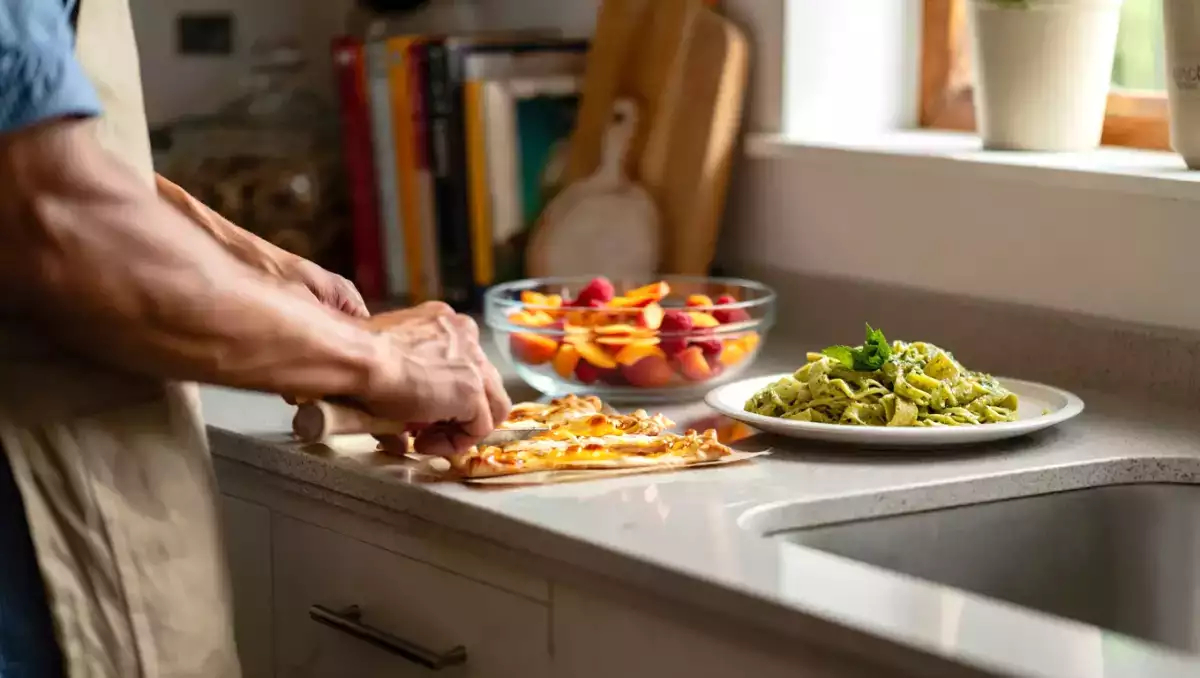 Menu vegetariano, 20 luglio: treccine di sfoglia, farfalle al pesto e una macedonia estiva fresca