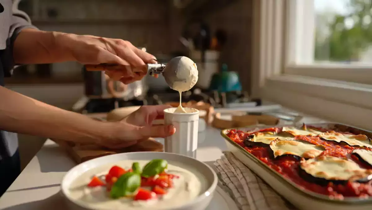 Menu vegetariano, 24 luglio: freschezza e sapore con ajoblanco, parmigiana e gelato proteico