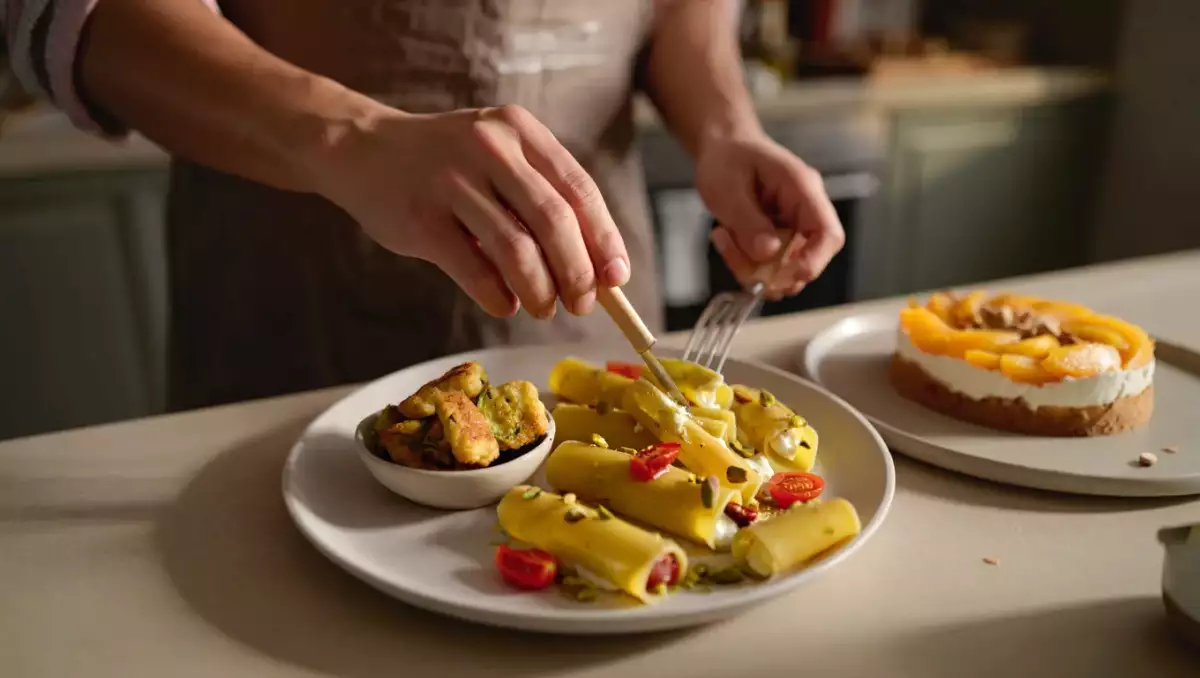 Menu del giorno, 6 agosto: fritelle di zucchine, conchiglioni ripieni freddi e torta pesche amaretti