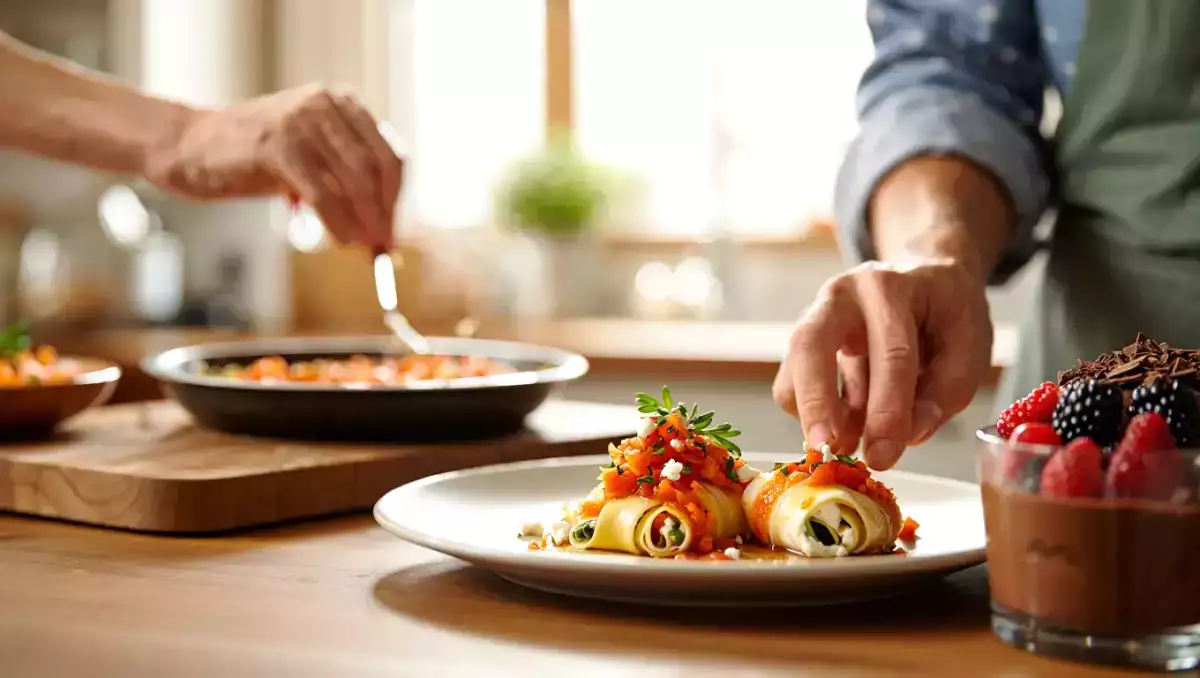Menu del giorno, 14 agosto: treccine di sfoglia, wrap al salmone e torta mousse al cioccolato