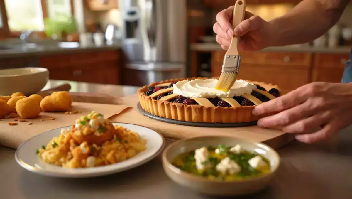 Menu del giorno, 16 agosto: formaggio vegano alle erbe, coxinhas brasiliane e crostata alle more