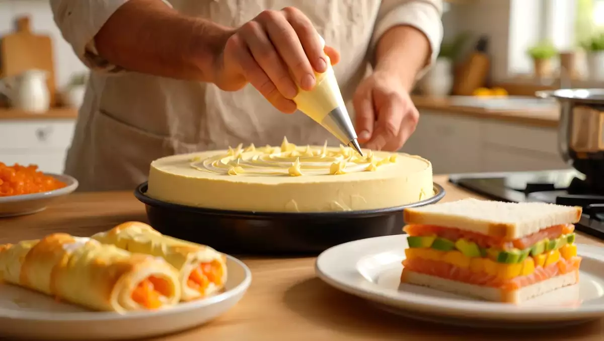 Menu del giorno, 21 agosto: treccine di sfoglia al formaggio, tramezzini di sushi e semifreddo all'amaretto