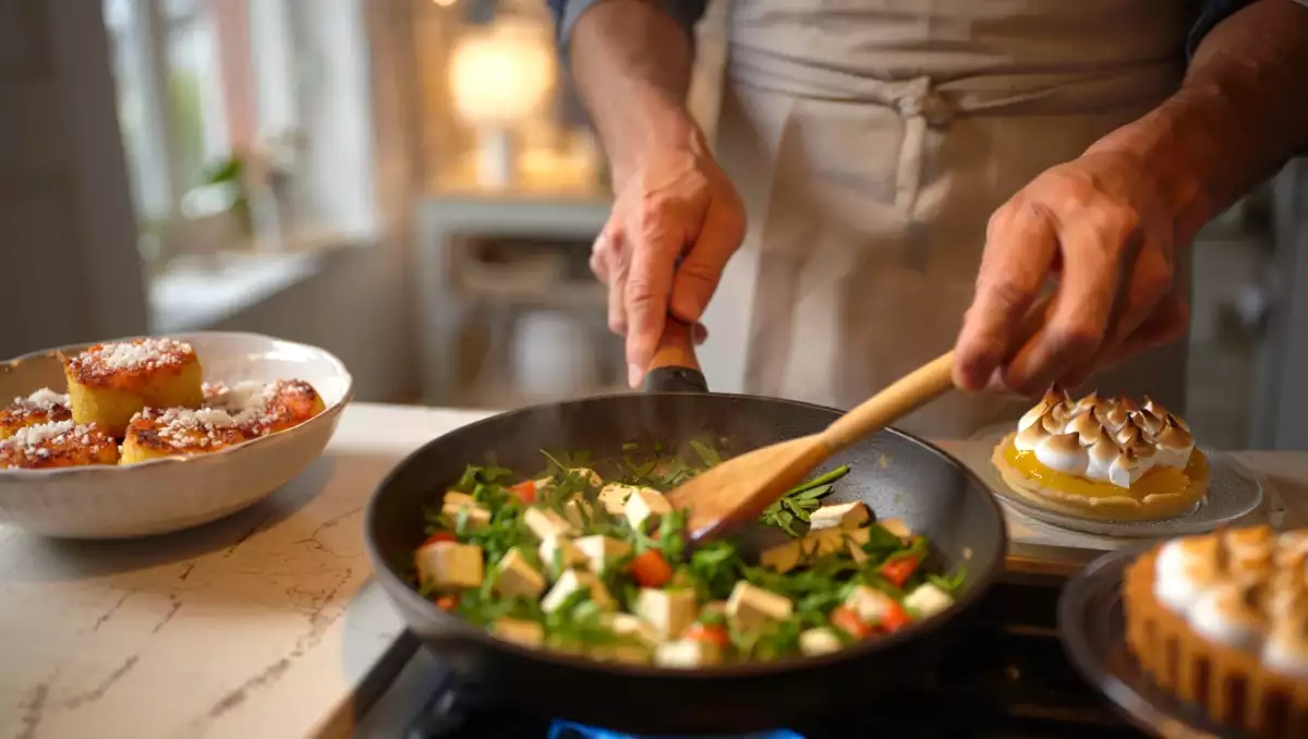 Menu vegetariano, 25 agosto: sformatini di patate, tofu alle erbe e crostatina meringata al limone