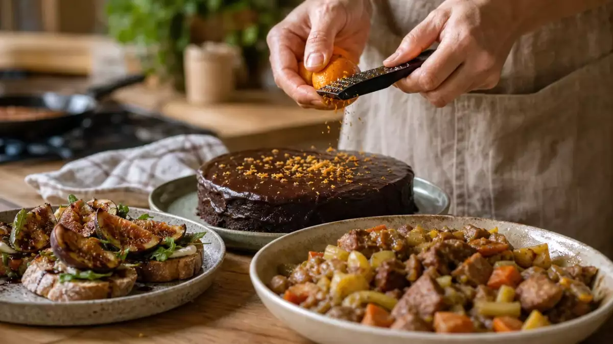 Menu vegetariano, 1 settembre: crostini dolci, spezzatino ricco e torta al cioccolato profumata