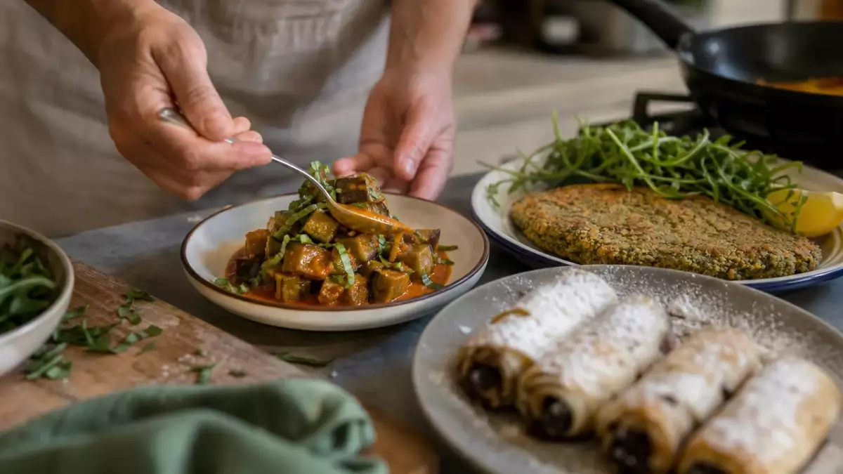 Menu vegetariano, 3 settembre: un viaggio tra melanzane, spinaci e dolci rotolini