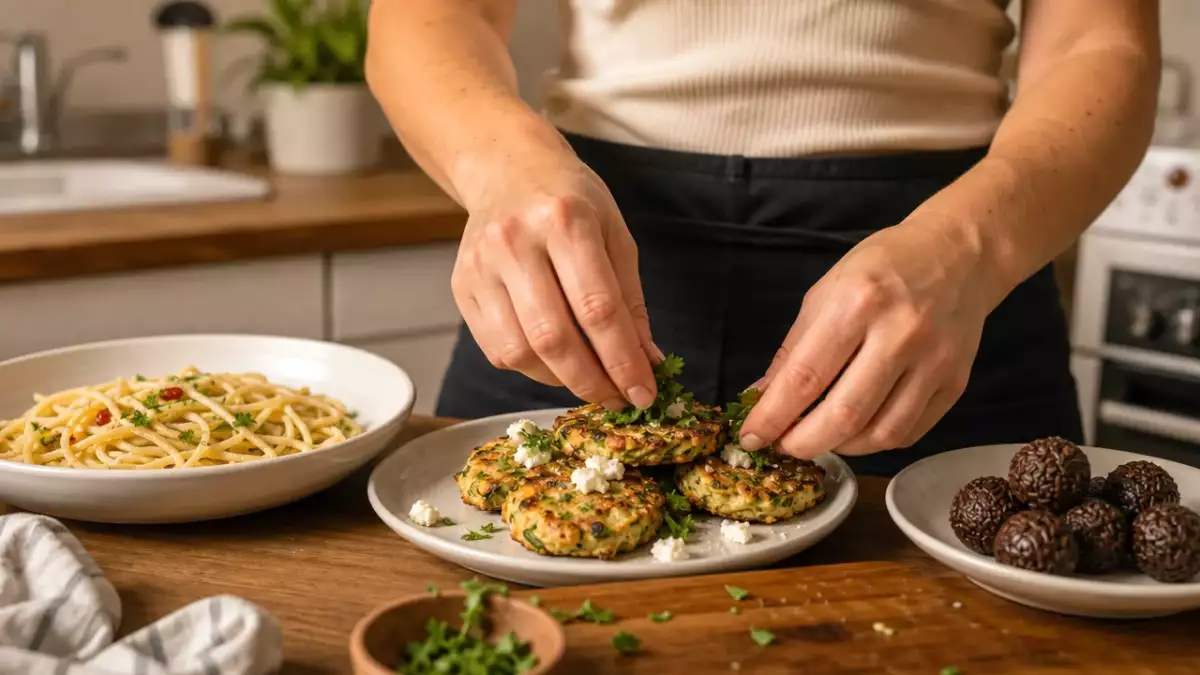 Menu vegetariano, 7 settembre: frittelle croccanti, spaghetti tradizionali e dolcetti proteici