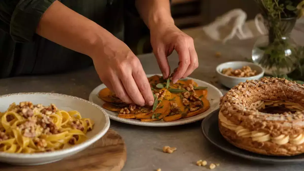 Menu del giorno, 7 settembre: zucca marinata, tagliatelle con fichi e Paris-Brest