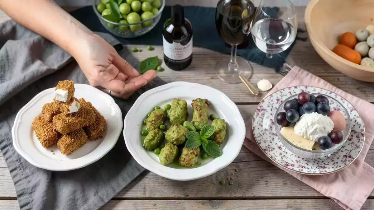 Menu vegetariano, 29 settembre: un viaggio di sapori con feta, piselli e uva al prosecco