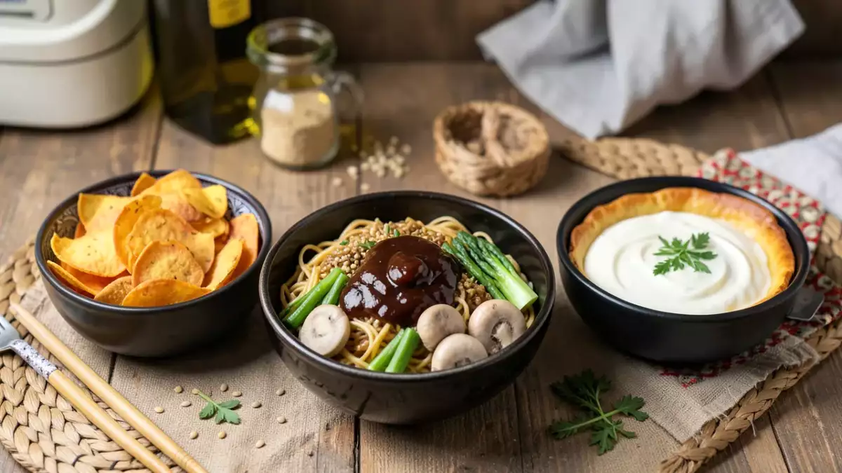 Menu vegetariano, 3 ottobre: croccanti chips dolci e noodles asiatici con dolce finale