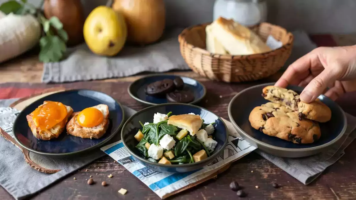 Menu vegetariano, 5 ottobre: tuorli d'uovo confit, spanakopita e cookies in friggitrice ad aria