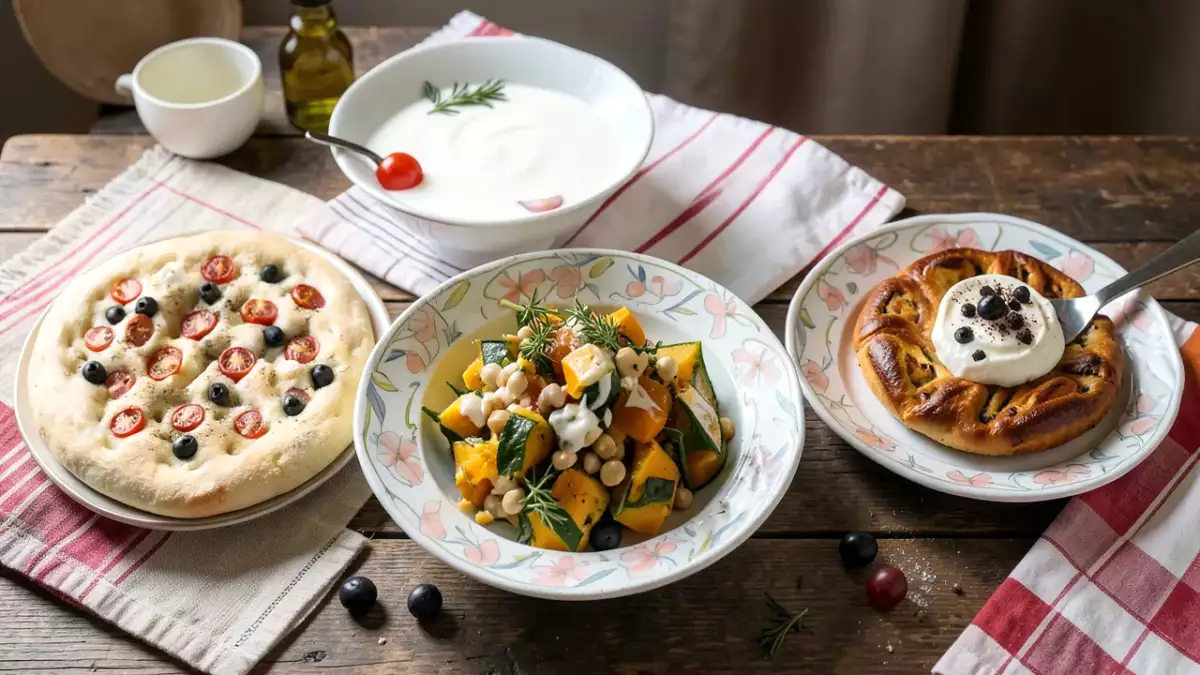 Menu vegetariano, 6 ottobre: sapori autunnali con focaccia, insalata calda e torta chinoise