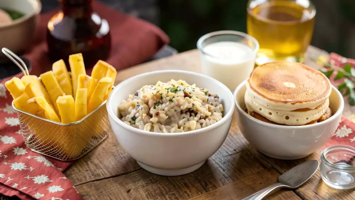 Menu vegetariano, 7 ottobre: stick di polenta croccanti e risotto ai funghi porcini