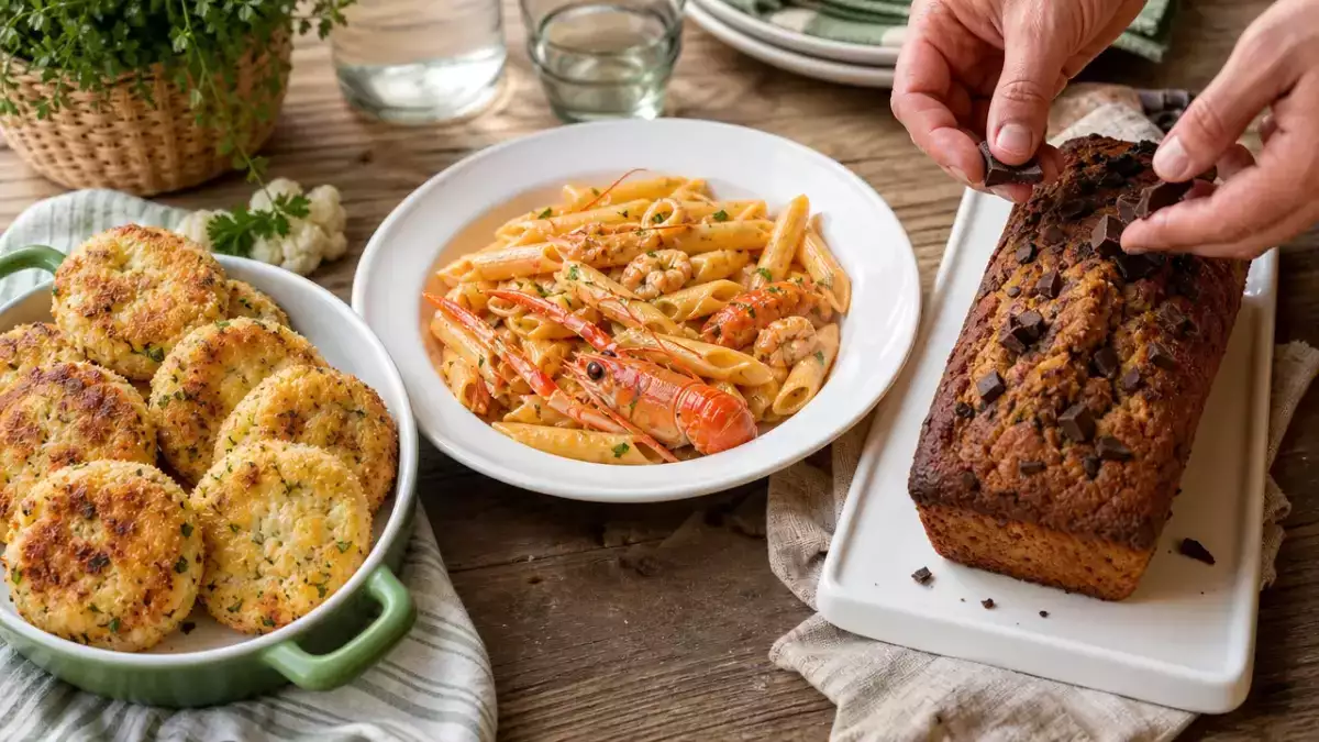 Menù del giorno, 17 ottobre: polpette di cavolfiore, penne agli scampi e plumcake alla banana