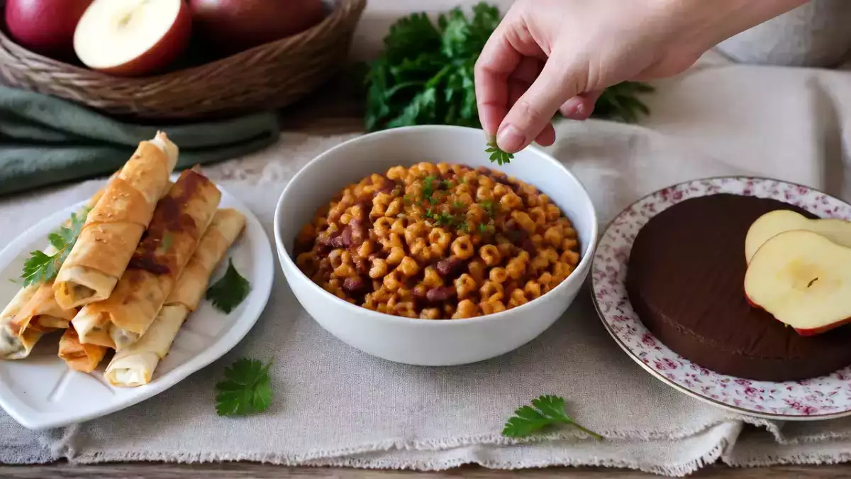 Menu vegetariano, 16 ottobre: avvolgenti börek, cremoso pasta e fagioli e un dolce fudge alle mele