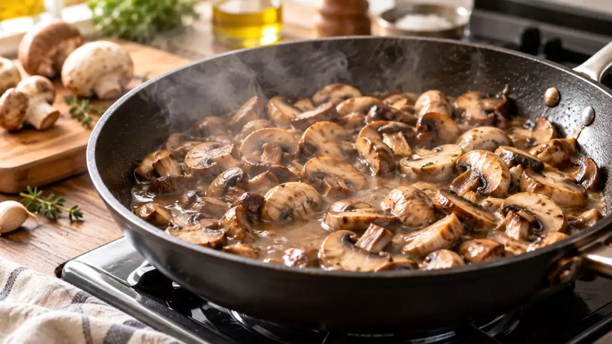 Funghi pieni d’acqua in padella e dalla consistenza molle? L’errore più comune durante la cottura e il trucco per farli restare saporiti e ben rosolati