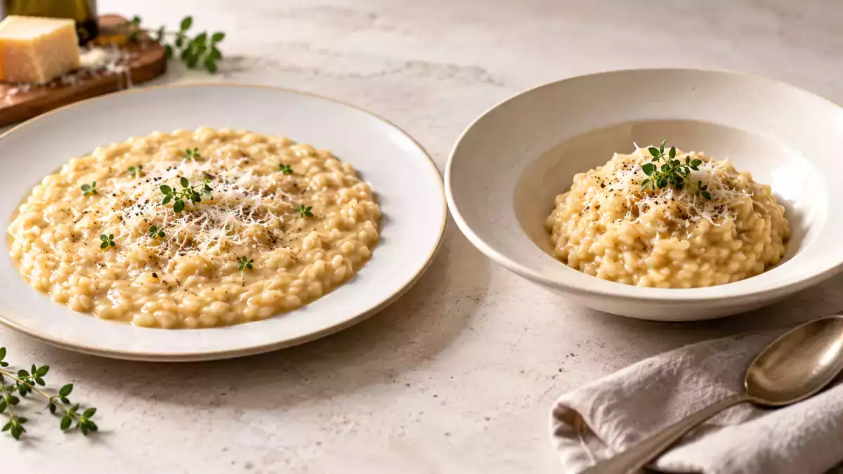 Come va servito il risotto, nel piatto fondo o piano? La disputa che divide anche gli chef