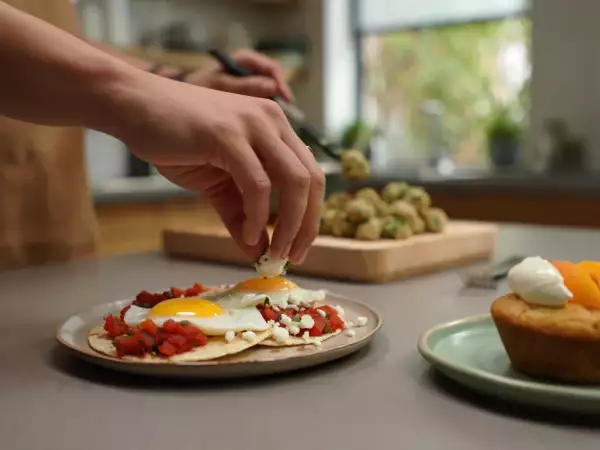 Menu vegetariano, 8 luglio: polpette di zucchine, huevos rancheros e muffin con albicocche