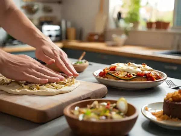 Menu vegetariano, 11 luglio: focaccia con cipolla, parmigiana di zucchine e dolce al cioccolato