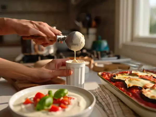 Menu vegetariano, 24 luglio: freschezza e sapore con ajoblanco, parmigiana e gelato proteico